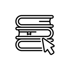 online library icon vector in line style