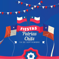 Free vector flat background for fiestas patrias chile