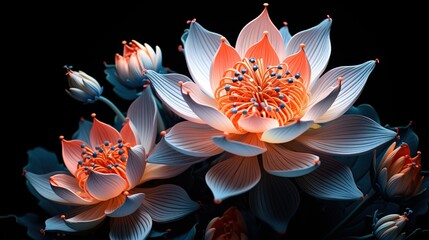 lotus flower on white and black background generative ai