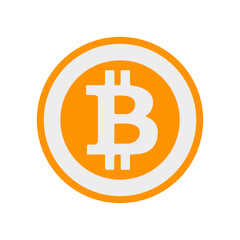 Bitcoin icon sign payment symbol. Cryptocurrency logo. Simple vector.