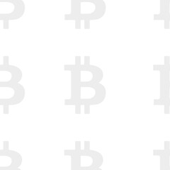 Bitcoin seamless pattern on transparent background. Repetitive vector illustration of bitcoin symbols. EPS10.