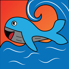 Obraz premium whale illustration for kids template