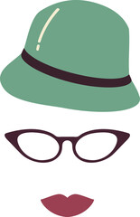 Gentleman Color 06. Vintage Hipster Icon. Retro Style. Fashion Accessory. Lady.