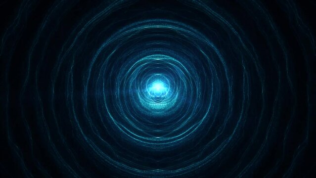 surreal futuristic abstract animated background with blue wavy circles, 4k seamless loop