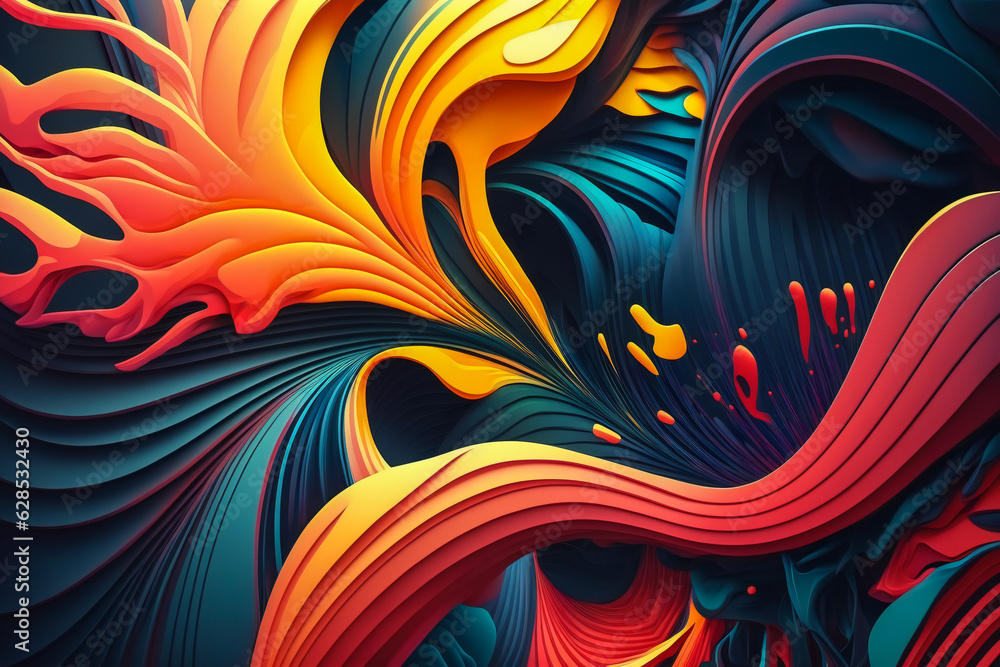 Aufkleber colorful abstract composition background. created with generative ai technology.