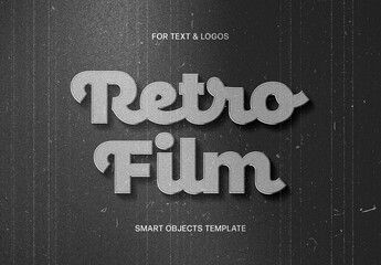 Retro Black & White Text & Logo Effect Mockup