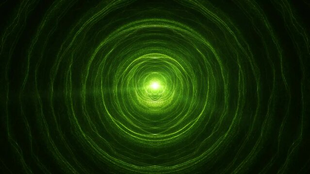 surreal futuristic abstract animated background with green wavy circles, 4k seamless loop