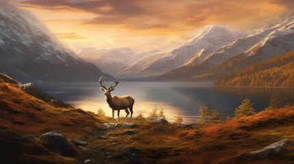 deer in the fjord