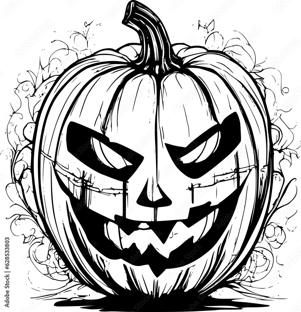 Sticker vector halloween pumpkin