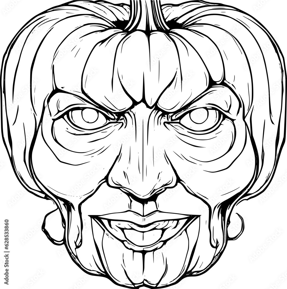 Poster halloween pumpkin head