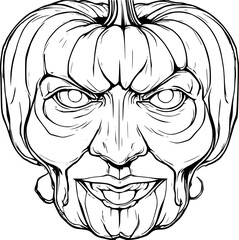 Fototapeta premium halloween pumpkin head
