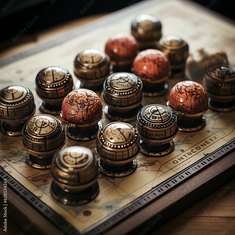 Aufkleber ai generated illustration of a view of a game board with numerous colorful buttons placed