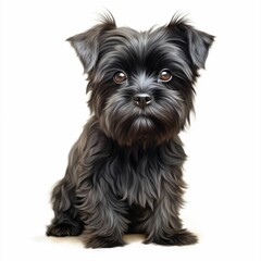 AI generated illustration of a Yorkshire Terrier on a white background