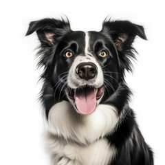 Fototapeta premium AI generated illustration of a Border Collie on a white background
