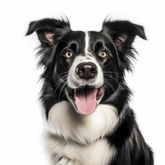 AI generated illustration of a Border Collie on a white background