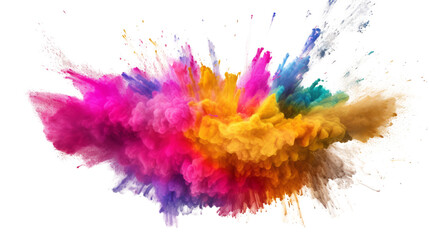 Colorful splash isolated on transparent background , generative ai
