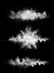 Smoke over black background. Fog or steam texture.