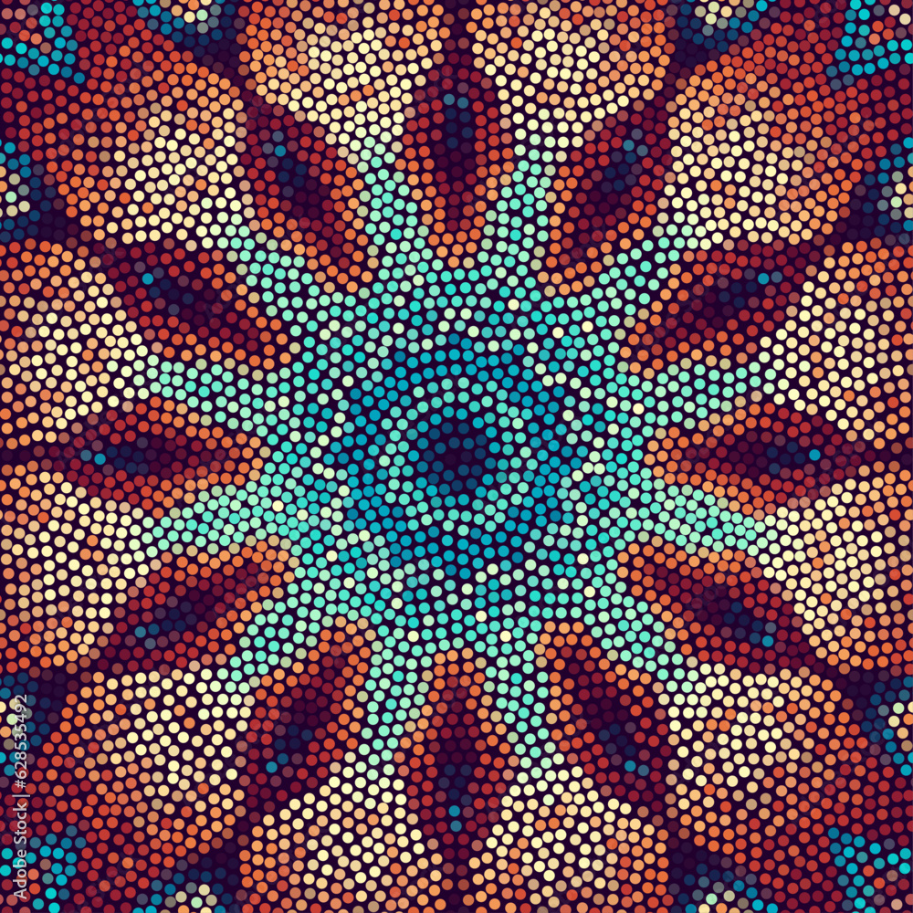 Aufkleber vector seamless mosaic art pattern. art background. mandala image