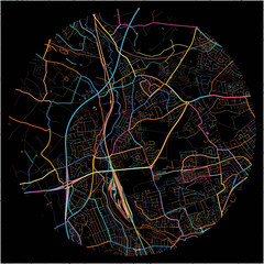 Colorful Map of BeestonandStapleford, East Midlands with all major and minor roads.
