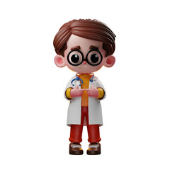 3d Male Doctor Character Shy
