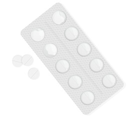 Open blister pack with tablets.