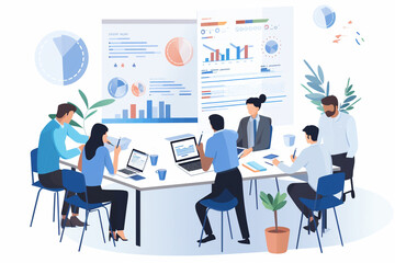 A goal-oriented business meeting, with participants aligning objectives and setting clear targets Generative AI