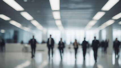 Businessmen from a hazy background, office space. generative AI