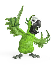 cartoon parrot is giving a speak