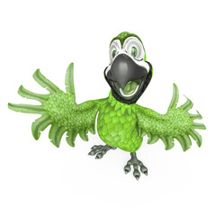 cartoon parrot is dancing