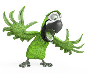 cartoon parrot is in shock