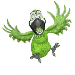 cartoon parrot is scared