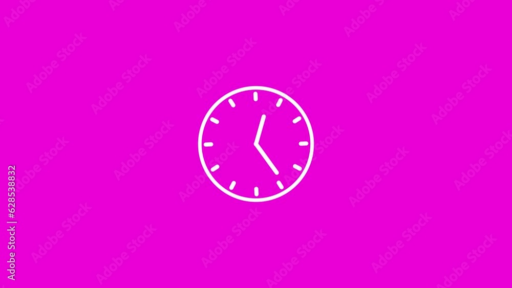 Poster 4k time lapse modern clock icon animated with drop shadow. first spinning clocks hand.s_07