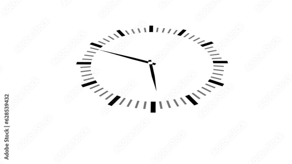 Poster time lapse modern clock icon animated with drop shadow. first spinning clocks hand.s_07