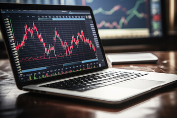 Crisis and recession concept,  stock markets down. Generative AI