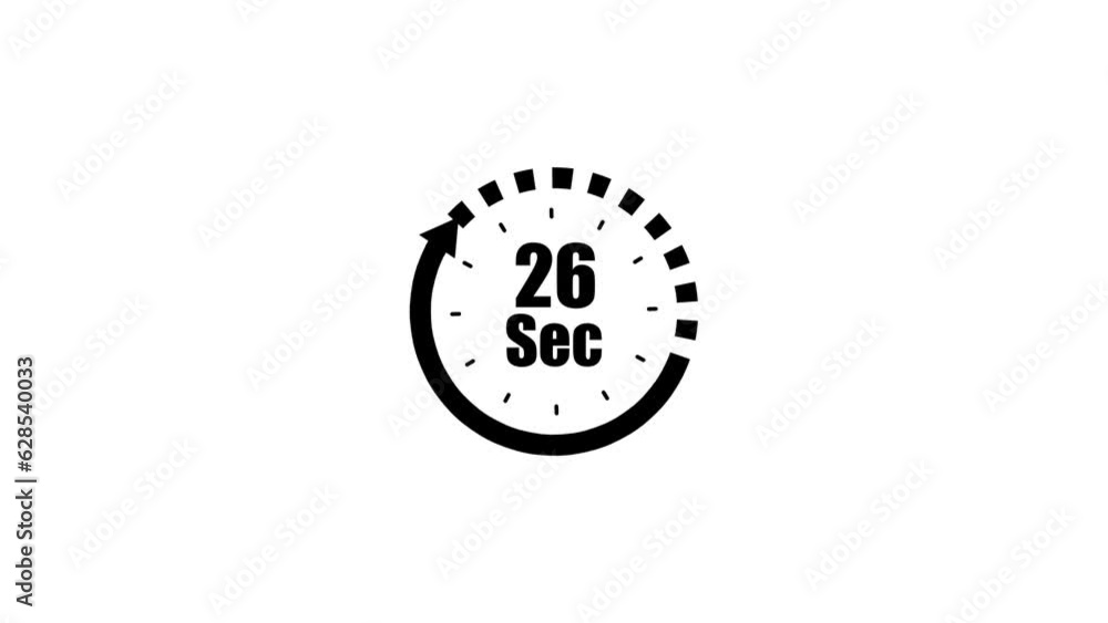 Poster clock countdown icon in flat style. time chronometer animation on white isolated background. s_29