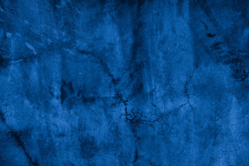 Old wall pattern texture cement blue dark abstract  blue color design are light with black gradient background.
