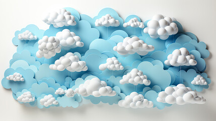 podium blue clouds 3d.