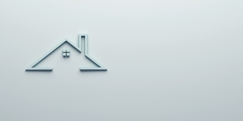 A sleek and elegant 2x1 banner featuring the iconic light blue House logo, elegantly displayed on a serene light blue background, perfect for the world of real estate.