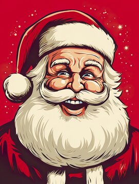 Smiling Santa Claus art , generative ai