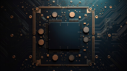 Fototapeta premium Futuristic Glowing Motherboard - AI and Machine Learning Concept