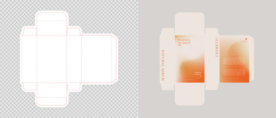 Cardboard box template. Cosmetic package box design. Vector illustration.