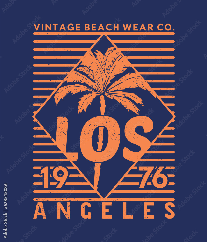 Poster print design with palm drawing as vector