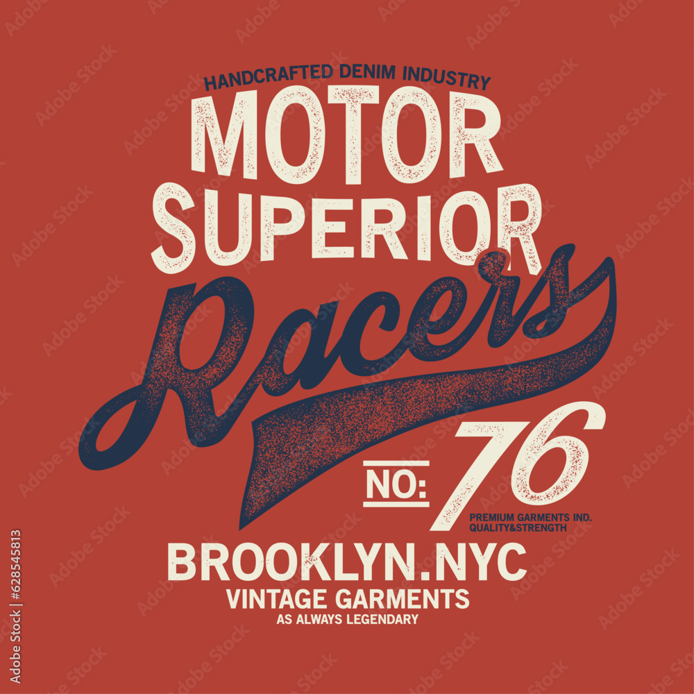 Poster tee print design with grunge effected typo as vector