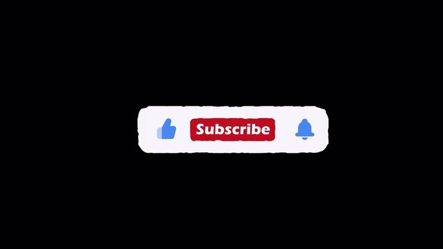 Dynamic animation of subscribe like button with transparent background for your video