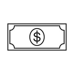 Outline dollar money cash bill illustration vector