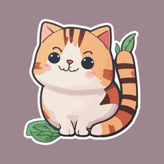 Fototapeta na wymiar Cute and smile cat doodle vector. Adorable cat and fluffy kitten character design and different poses Design illustration for sticker, comic, print.