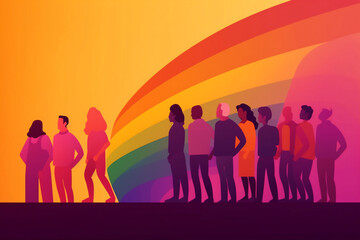 celebration flag homosexual freedom group parade community concept pride rainbow. Generative AI.