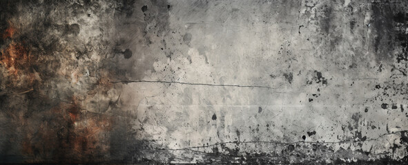 Obraz premium Urban Grunge Background - Gray Wall Texture with Rough Feel and Streetwise Atmosphere. Grunge wall texture background. Grunge hardness - abstract background with rough structure. generative AI,
