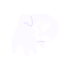 Fototapeta premium cute ghost cartoon ghost in white cloak halloween scary illustration