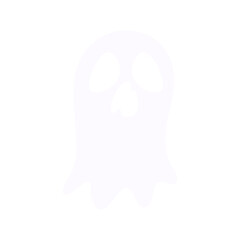 cute ghost cartoon ghost in white cloak halloween scary illustration